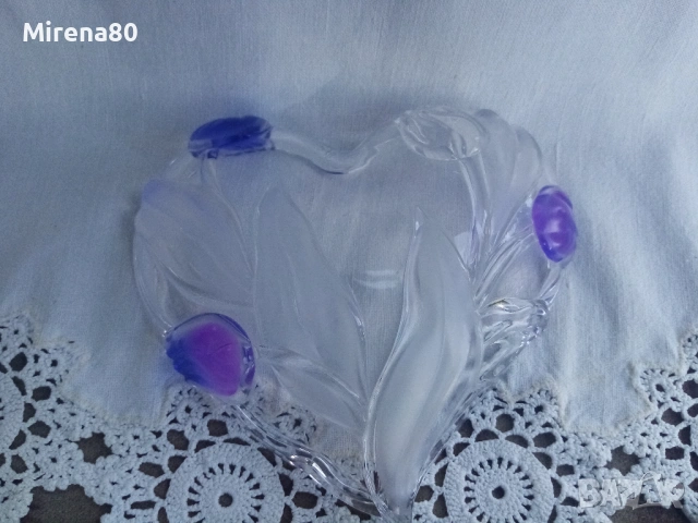 * Walther Glass * - кристална бонбониера, снимка 4 - Чинии - 54671042