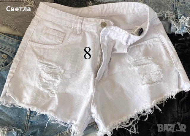 Bershka,ZARA,CROPP,PULL&BEER,SHEIN-S/XS/L-Къси 8бр.+1бр. дълги дънкови панталонки-незавършен подгъв, снимка 3 - Къси панталони и бермуди - 54204639