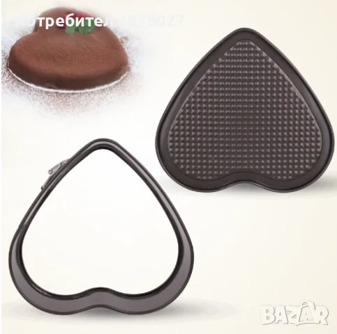 Комплект от 6бр метални форми сърце за торта, снимка 2 - Форми - 55529506
