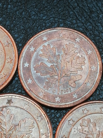лот 5 евро-цента Германия-2002 г.с букви A;D;F;G;J, снимка 3 - Нумизматика и бонистика - 53936034
