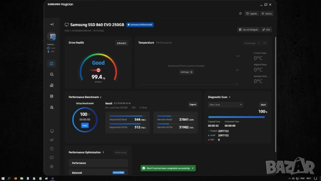 250Gb SSD, Samsung 860 EVO, снимка 5 - Твърди дискове - 54228046