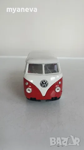 Volkswagen Microbus от 1962 г., метален , произведен от Welly. , снимка 6 - Коли, камиони, мотори, писти - 55409440