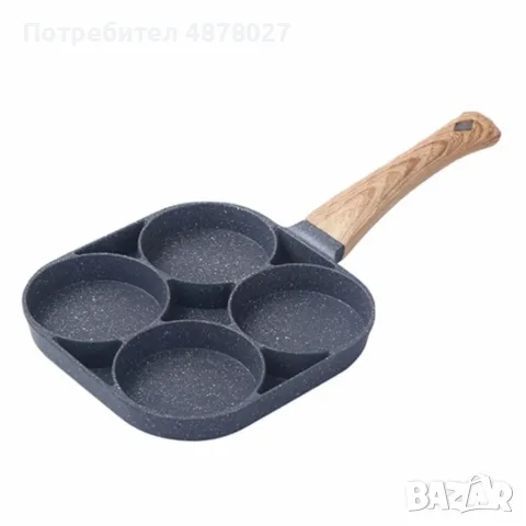 Тиган за яйца, 4 зони. • Незалепващо покритие: Тиганът за омлет е покрит с незалепващ материал, коет, снимка 9 - Съдове за готвене - 55467741