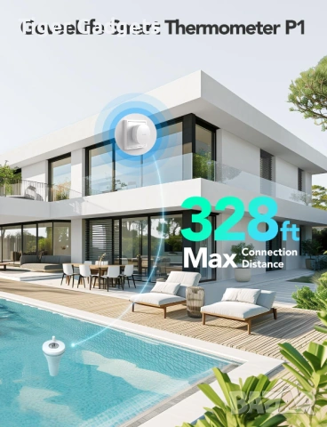 Govee Life WiFi термометър за басейн – плаващ безжичен воден термометър с App и IPX7 защита, снимка 4 - Друга електроника - 54476843