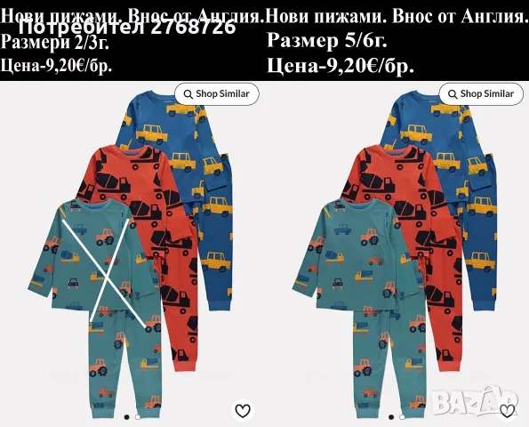 НОВИ ДЕТСКИ ПИЖАМИ, ВНОС ОТ АНГЛИЯ, снимка 4 - Детски пижами - 55524264