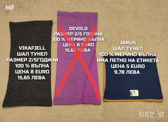 МЕРИНО ВЪЛНЕНИ БАЛАКЛАВИ И ШАЛОВЕ , снимка 6 - Шапки, шалове и ръкавици - 54772759