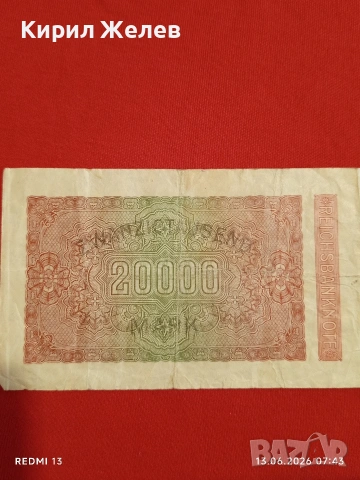 Две райхбанкноти 100 марки 1908г. / 20 000 марки 1923г. Германия редки за КОЛЕКЦИЯ 17965, снимка 15 - Нумизматика и бонистика - 54888986