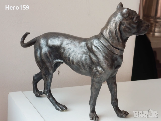 WMF-Посребрена фигура на куче 1910-1925 год.Прекрасна авторска бронзова фигура''ПАНТЕРА'', снимка 2 - Антикварни и старинни предмети - 54613918