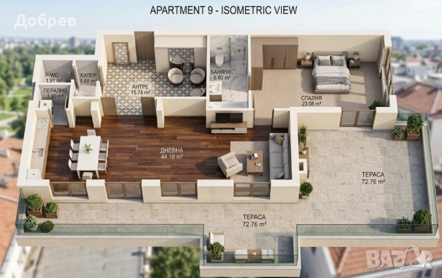 3 стаен/ морска панорама/ ОТ СОБСТВЕНИК без комисионна, снимка 4 - Апартаменти - 54231133