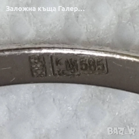 Стилен златен пръстен с фианит, бяло злато – 585, 2,04г, снимка 10 - Пръстени - 54215395