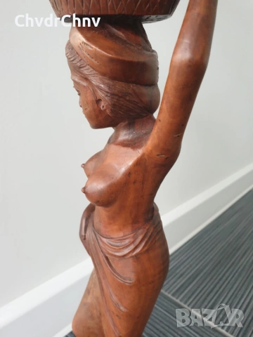 40см ръчна дърворезба статуетка/еротика/азиатска дървена скулптура/фигура на полугола жена, снимка 9 - Статуетки - 54091520