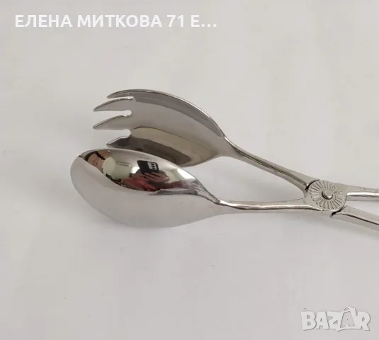 Голяма масивна посребрена щипка за сервиране, снимка 6 - Прибори за хранене, готвене и сервиране - 55451080
