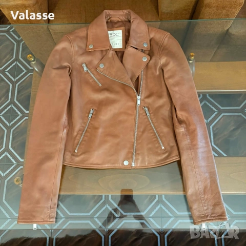 Естествена кожа Esprit байкър яке XS в отлично състояние, снимка 6 - Якета - 54704881