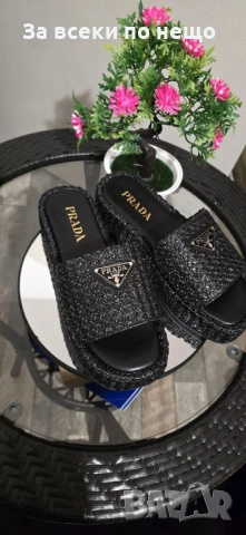 Prada Дамски Черни Високи Чехли Прада Код E1311