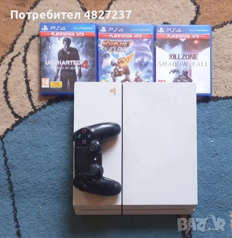 PS4 с игри и контролер