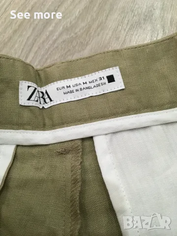 Zara Men's линен бленд мъжки панталонки 31, снимка 4 - Къси панталони - 55578572