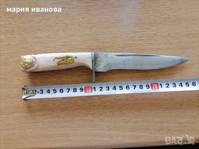 Стар работен нож 4 мм дебело острие, снимка 2 - Ножове - 55456993