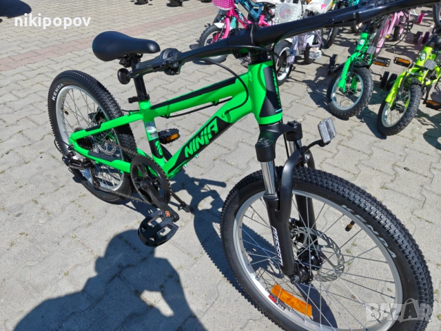 BG Алуминиев велосипед 20" NINJA зелен, снимка 4 - Велосипеди - 54334682