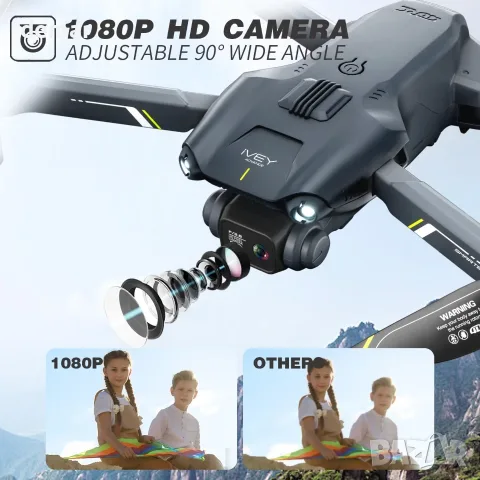 4DRC V28 Дрон с камера 1080P, безчетков мотор, гравитационен сензор, 2 батерии, снимка 2 - Дронове и аксесоари - 55621438