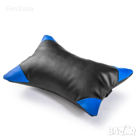 Геймърски стол с поставка за крака - подходящ за деца и тинейджъри- черно-син, въртящ, с масажна фун, снимка 6 - Столове - 54096569