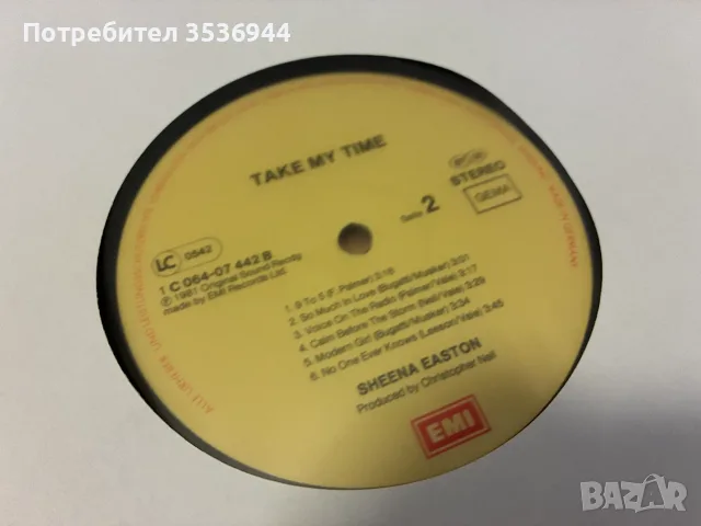 Sheena Easton - Take My Time, снимка 4 - Грамофонни плочи - 55578901