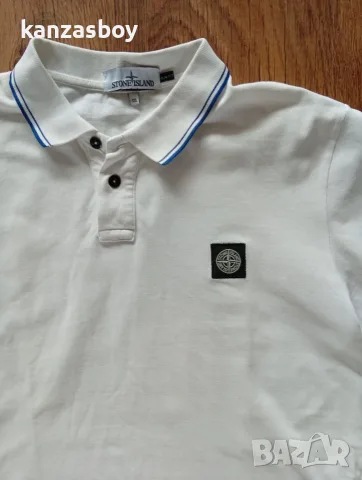 Stone Island Contrasting trimmed pique polo - мъжка тениска р-р XXL, снимка 2 - Тениски - 55678093