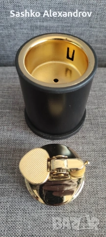 Ретро настолна запалка с позлатен механизъм и маркировка К , снимка 3 - Запалки - 54240087
