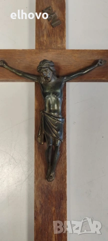 Дървен кръст разпятие Исус Христос#1, снимка 3 - Антикварни и старинни предмети - 54275664