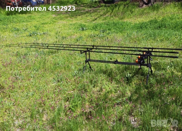 Комплект с по 3 Шарански Въдици OSAKO и 3 Макари OSAKO  8000 или10000 + Шаранджийска стойка ВЪДИЦИ: