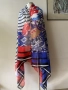 Голям шал Desigual в синьо и червено, снимка 1