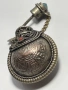 Тибетско/Непалско шишенце-медальон с мотив Гаруда – защитен амулет (сребърна сплав), снимка 3
