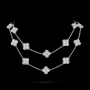 Van Cleef & Arpels VCA 20 Motifs Silver Diamonds Vintage Alhambra Long Clover Дамско Колие, снимка 8