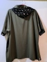 Летен масленозелен суитшърт №3 (2-3 XL) с гарнитура от тюл, снимка 2