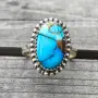 Сребърен пръстен с Blue Dahlia Turquoise, снимка 4