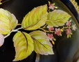 Японска порцеланова ваза,урна,злато,кобалт,цветя. , снимка 6