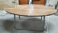 Офис маса с метални крака и рамка - елипсовидна 180/95/75см, снимка 1