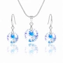 Комплект бижута с кръгли кристали Swarovski AB – колие и обеци с отблясъци, снимка 1