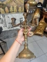 Антикварен висок свещник,канделабър 37 см херувим 5 гнезда!, снимка 8