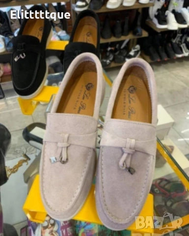 мокасини от естествена велур loro piana 