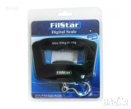 Цифров кантар FilStar 50 кг с дисплей и стоманена кука
