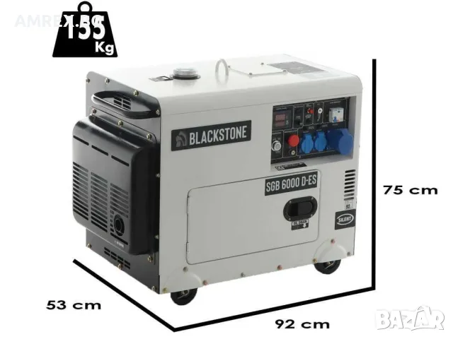 Шумоизолиран дизелов генератор Blackstone 5.3 kW с ATS, снимка 2 - Генератори - 55393502