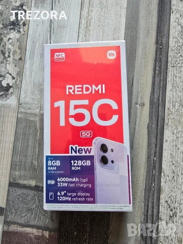 Xiaomi Redmi 15C 128GB 5G Midnight Black-ЧИСТО НОВ-НЕРАЗОПАКОВАН!