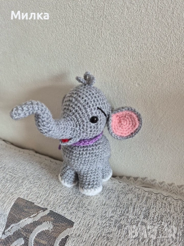 Ръчно изработена играчка - Малко Слонче, снимка 2 - Плюшени играчки - 54217603