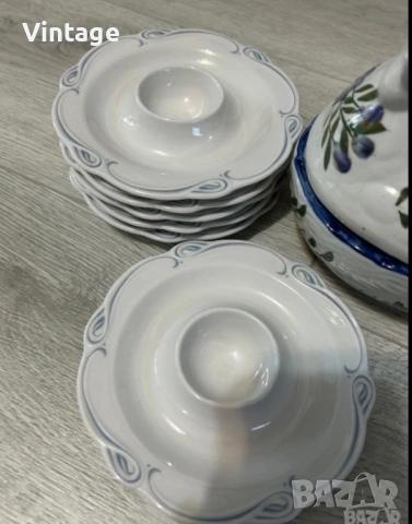 Старинен порцеланов комплект за празнични яйца , снимка 6 - Прибори за хранене, готвене и сервиране - 53981671