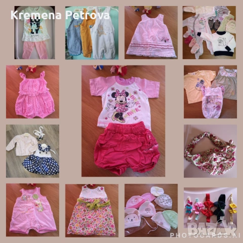 Дрешки размер 62/38,3-6 месеца, сезон ЛЯТО и бебешки аксесоари