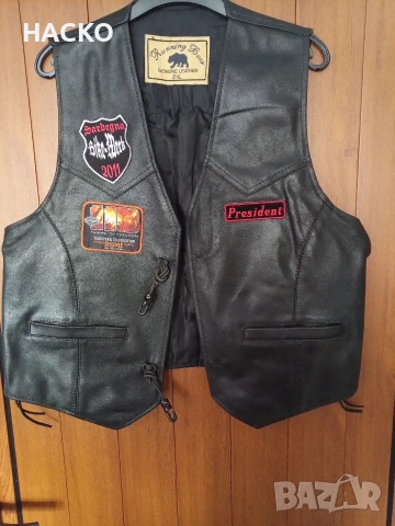 Автентичен Рокерски Елек Running Bear Размер 2XL 100% Естествена Кожа