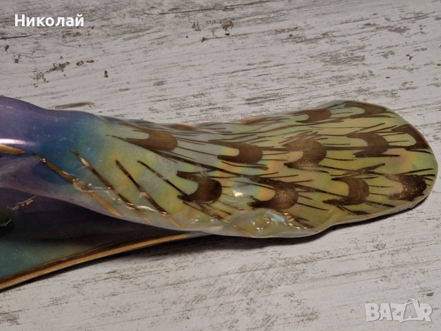 Двойка Стар Български Порцелан Порцеланова Фигура Паун, снимка 4 - Антикварни и старинни предмети - 54617379