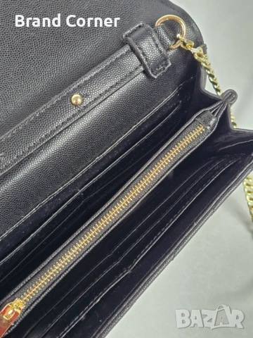 Елегантна Дамска Чанта Saint Laurent (YSL) - Black & Gold, снимка 6 - Чанти - 54330121