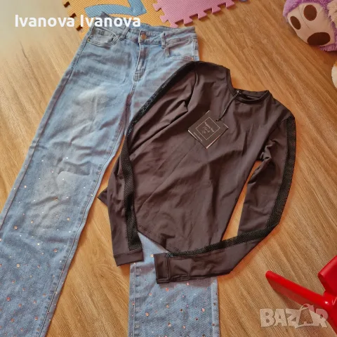 Дънки широк модел и нова блузка Negative, снимка 2 - Дънки - 55403120
