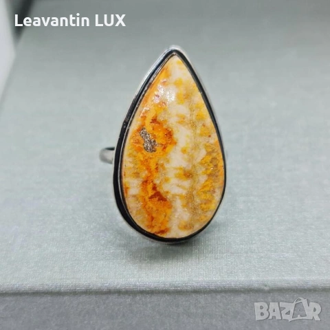 Пръстен с камък Пчелен Япис, снимка 4 - Пръстени - 54097047